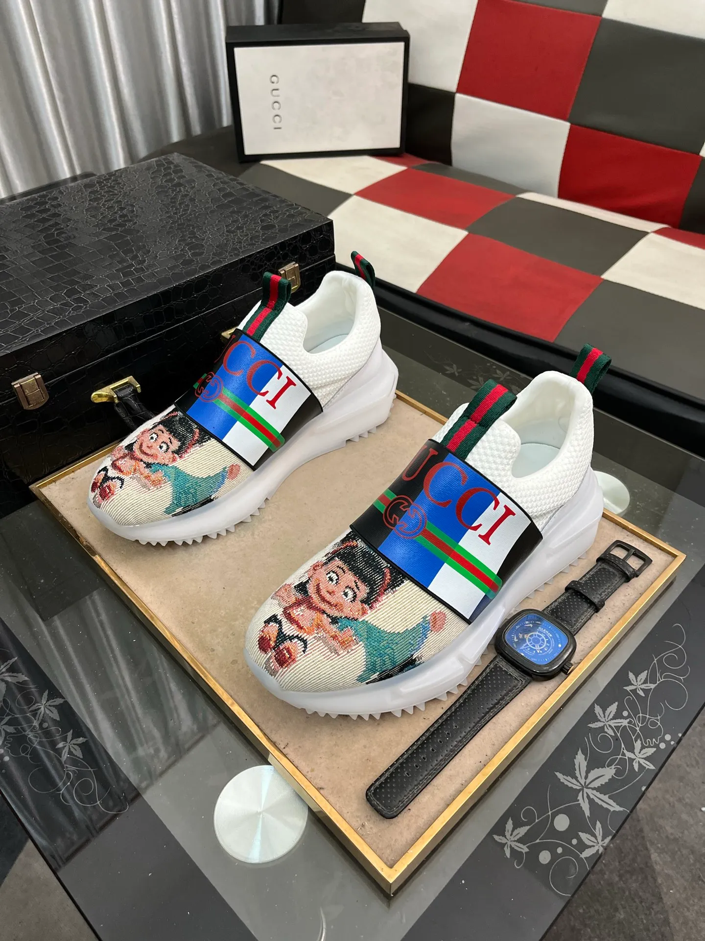 Men's shoes 💰458⌚️⌚️ (GUCCI-Gucci) luxury brand sports and casual shoes, imported original material, sheepskin lining, high-end and comfortable, original outsole is light and wear-resistant! Purely handmade, details determine quality! 38-443️⃣colors available